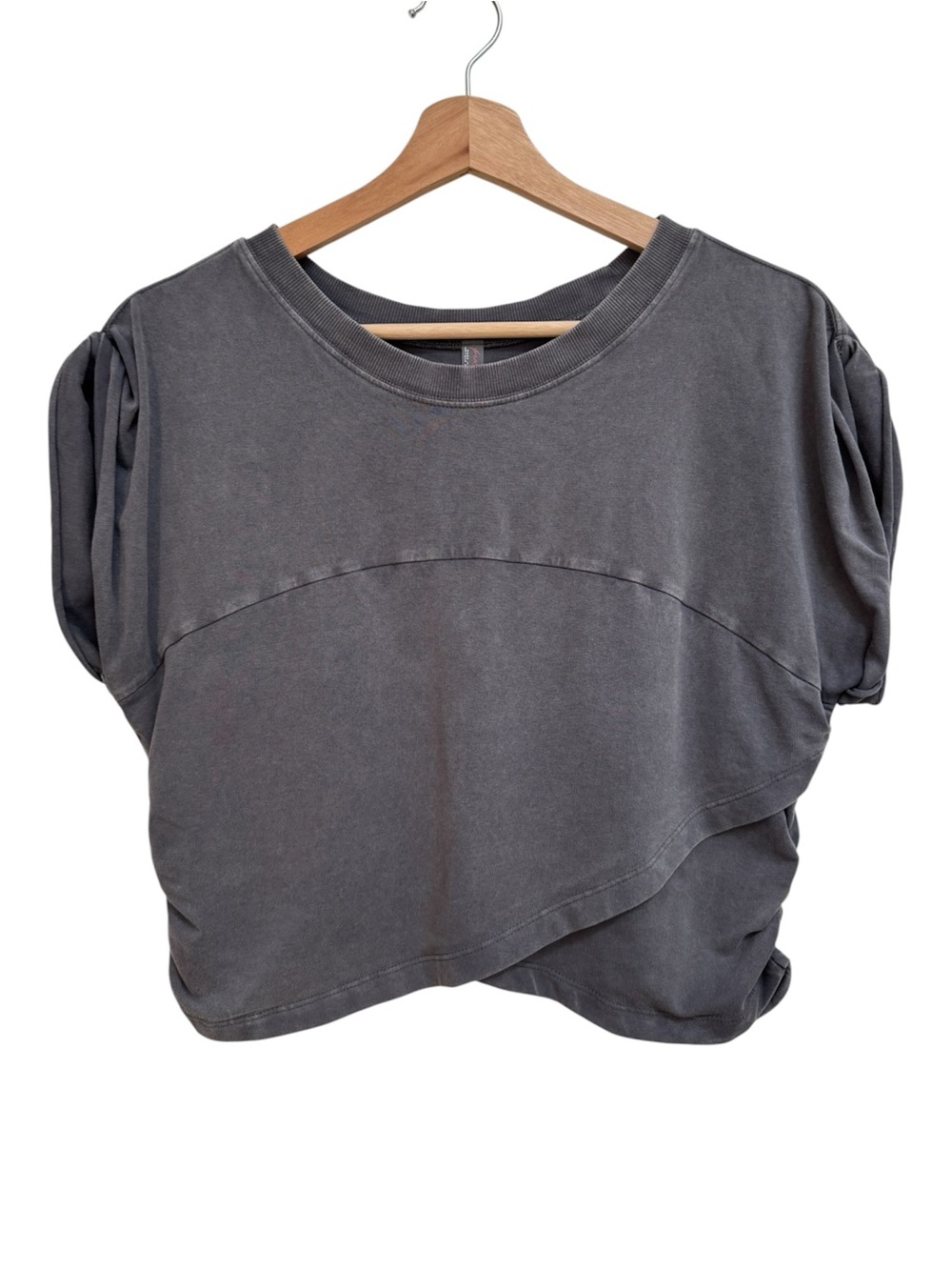 Free People FP Movement Hot Shot Crossover Shirt Top Women XL Gray Boho Yoga